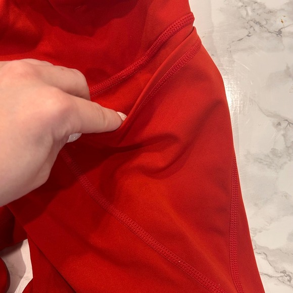 Sweaty Betty Power Workout Biker Shorts Red Running Gym Athletic - Picture 3 of 7